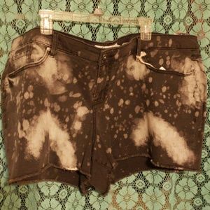 Black splatter design shorts